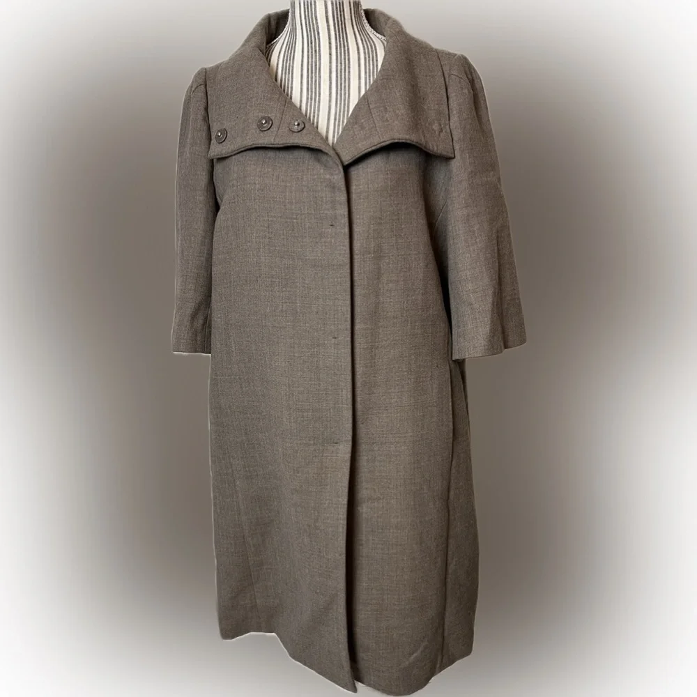 Ann Taylor Wool Coat Dress Sz Large Career - Picture 3 of 6